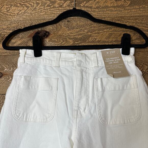 Madewell The Perfect Vintage Wide Leg Jean in Tile White Size 25 Petite NWT - Picture 6 of 11